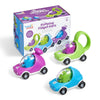 Hand2Mind Popping Fidget Cars - Suction Cup Toys For Fine Motor Skills, Toddler & Preschool Sensory Play, Anxiety Relief (Set Of 3)