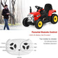 Costzon Ride On Tractor With Detachable Trailer, 12V Kids' Electric Vehicles W/3-Gear-Shift Ground Loader, Wireless Design & Usb, 7 Led Headlights, Remote Control Tractor Toys For Kids 3+ (Red)