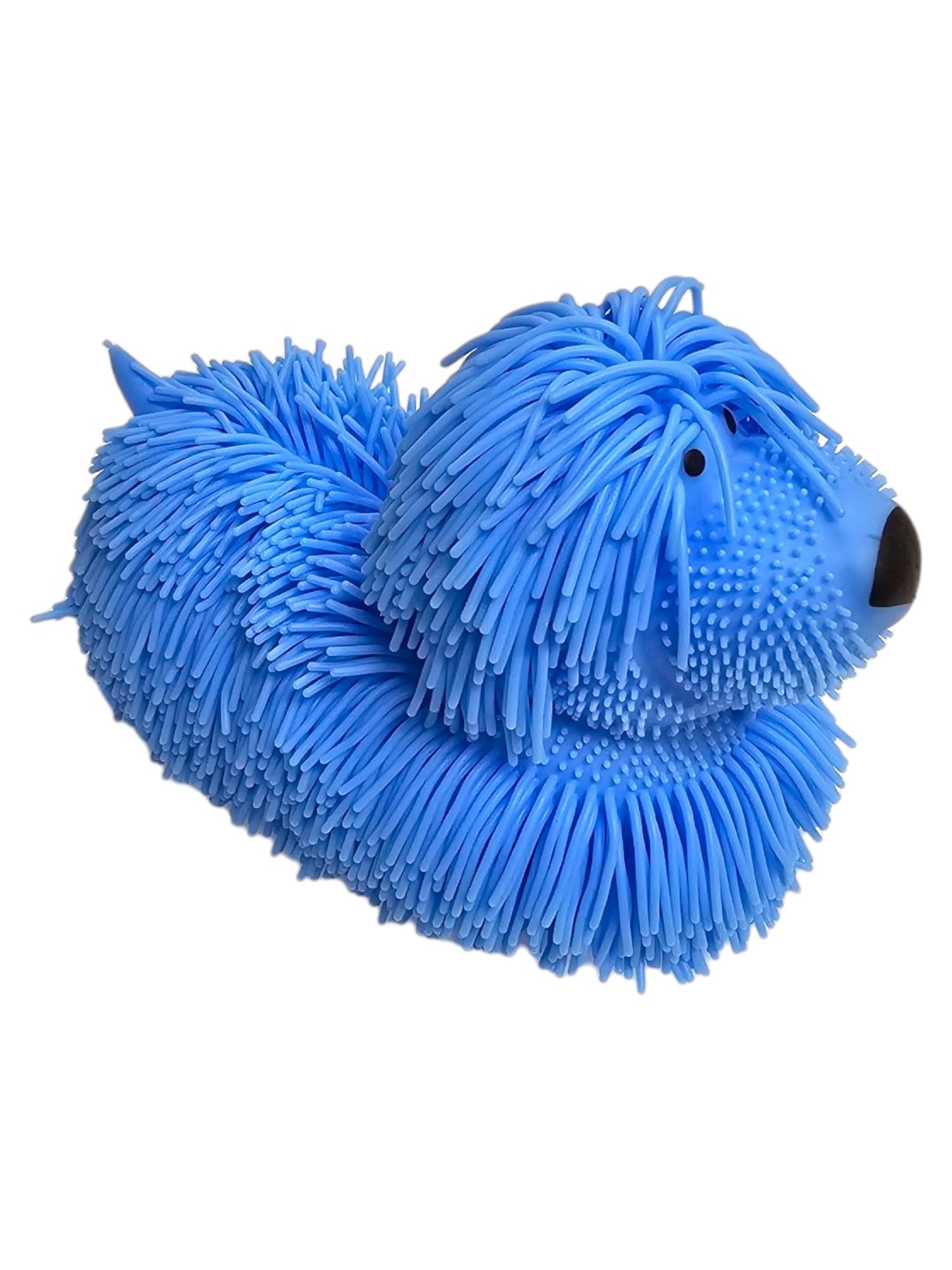 Zugar Land Soft Shaggy Puffer Dog Toy (1 Blue) (8'' X 5'') Filled With Air For A Fun Squishy Stretchy Fidget Experience. Blue, P