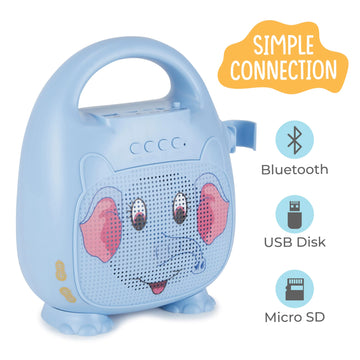 Singimals Kids Karaoke Speaker With Microphone - Unleash Your Child'S Inner Superstar, Bluetooth V5.1, 12H Playtime, 5W Speaker, Multicolor Led Lighting, Elliot The Elephant