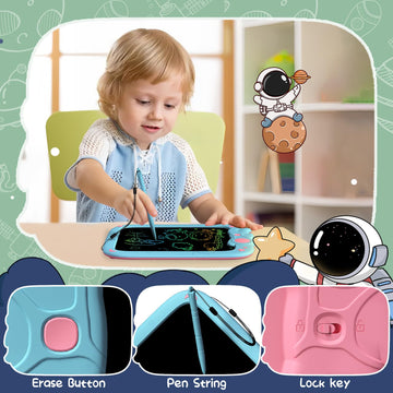 Pyttur Lcd Writing Tablet For Kids 9 Inch Erasable Drawing Tablet Reusable Colorful Drawing Pad For Kids Educational And Learnin