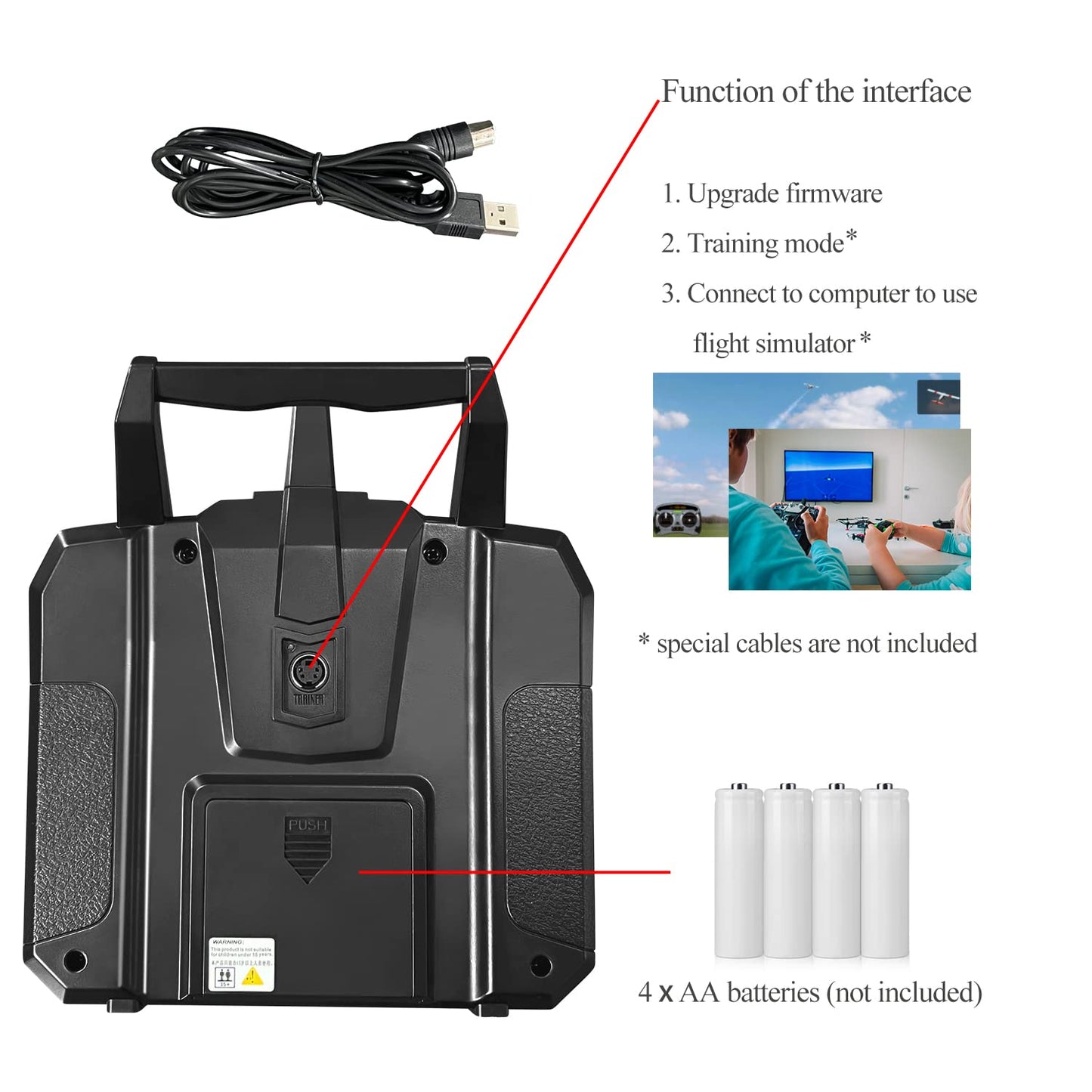 Hawk'S Work Fs-I6X 10 Ch Transmitter, 2.4Ghz Rc Controller With Fs-Ia6B Receiver For Drone Multirotor Airplane Helicopter Car Ta