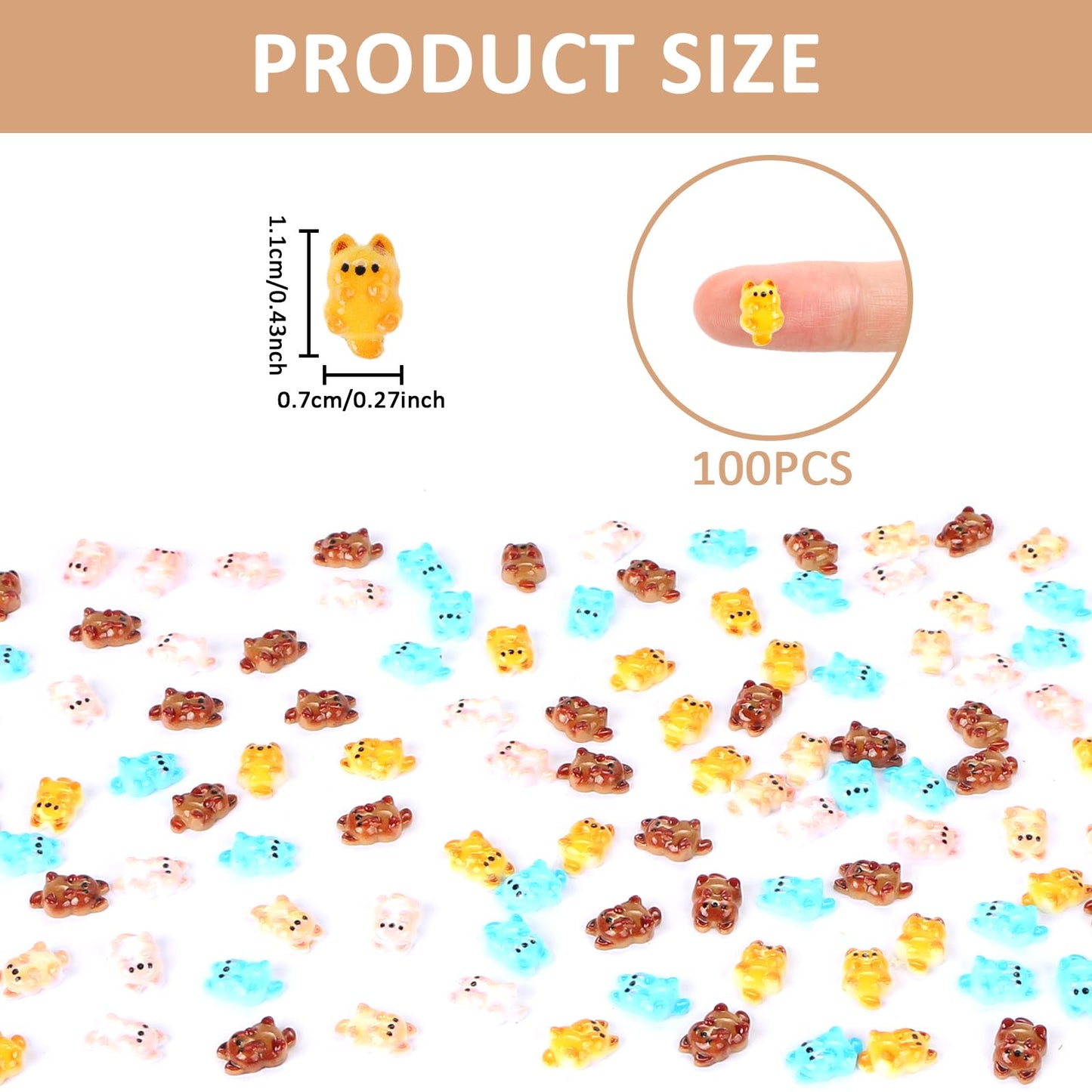 100 Pieces Colorful Tiny Dogs for Dollhouse Miniatures Resin Animals for Crafts Tiny Animals for Fairy Garden Micro Landscaping