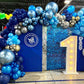Bezente Blue Balloons Set,60Pcs 12 Inch Metallic Blue Pearl Blue Navy Blue Pastel Blue Latex Balloons Kit For Birthday,Baby Show