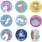 Roranic Cute Unicorn Mermaid Princess Stickers Roll For Girls,500Pcs 2.5Cm/1In Reward Stickers For Classroom Birthday Party Favo