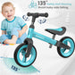 Bobike Toddler Balance Bike Toys For 1 To 3 Year Old Girls Boys Adjustable Seat And Handlebar No-Pedal Training Bike Best Gifts For Kids (Blue)