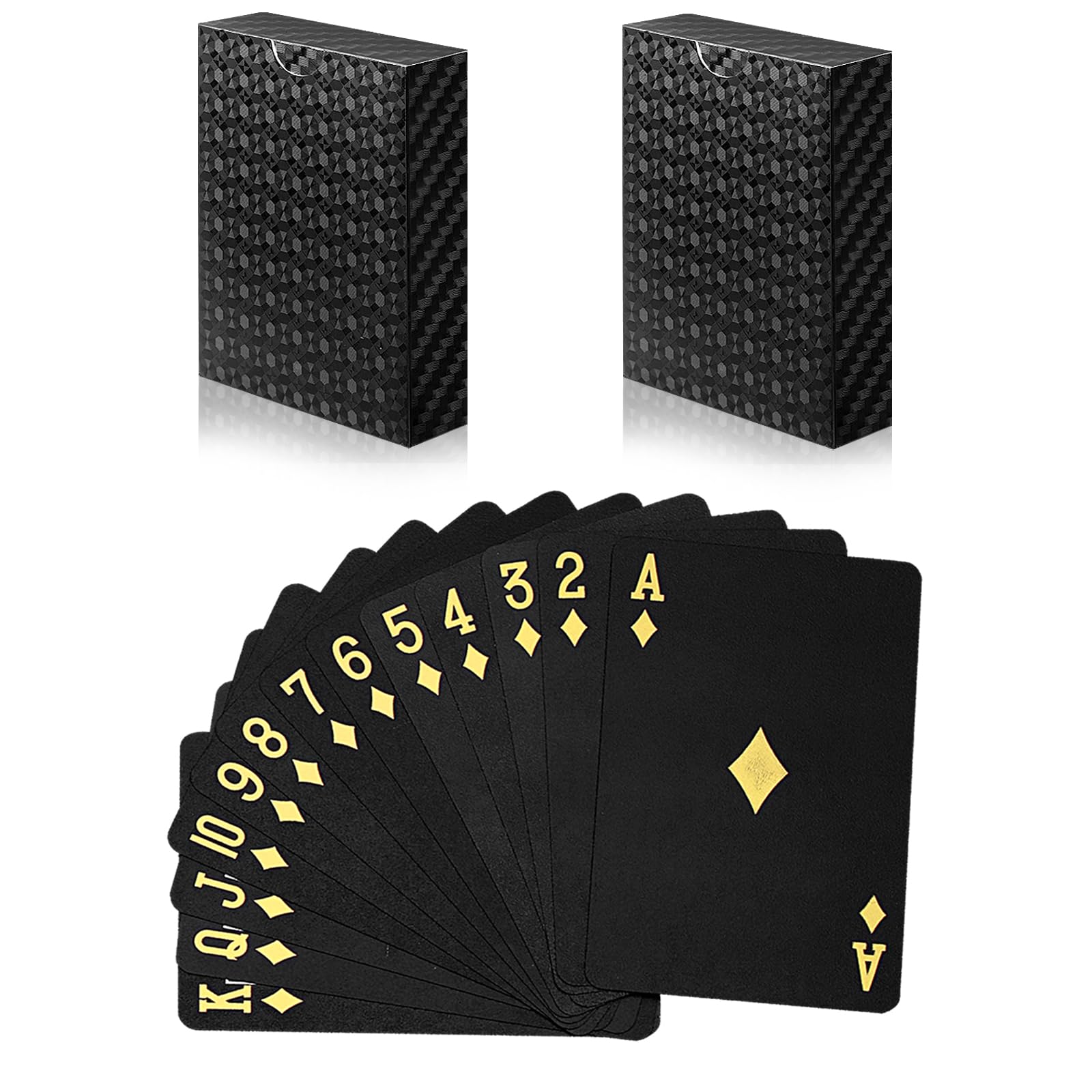 2 Decks Waterproof Playing Cards Plastic Poker Cards, Foil Poker Cards Novelty Poker Cards Waterproof Deck Of Cards Tricks Tool