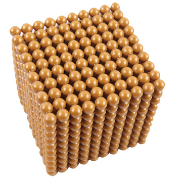 Adena Montessori Golden Math Bead Set - Educational Metal Learning Toys for Kids - Brown