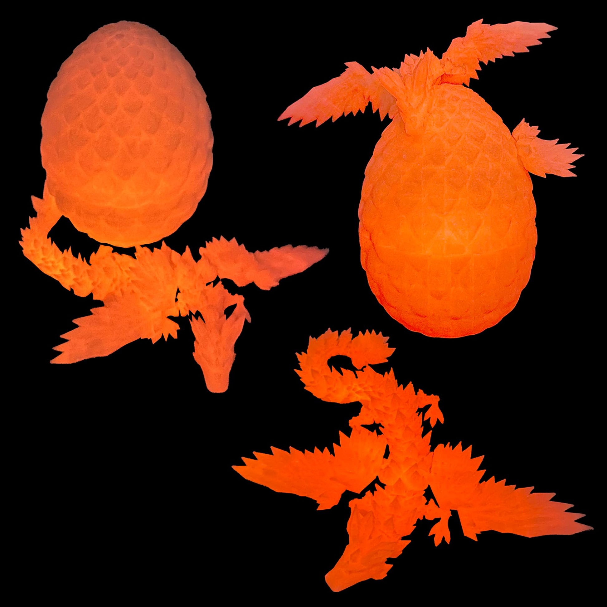 Flavery 3D Printed Flying Dragon In Egg - 9'' Flexible Winged Crystal Dragon Inside, Cool Fidget Toy, Birthday Gift, Desk Pet Fi