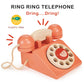 Mentari Toys - Ring Ring Telephone - Solid Wood Retro Chorded Dial Phone for Toddlers - Pretend Play Toy Telephone - Boost Commu