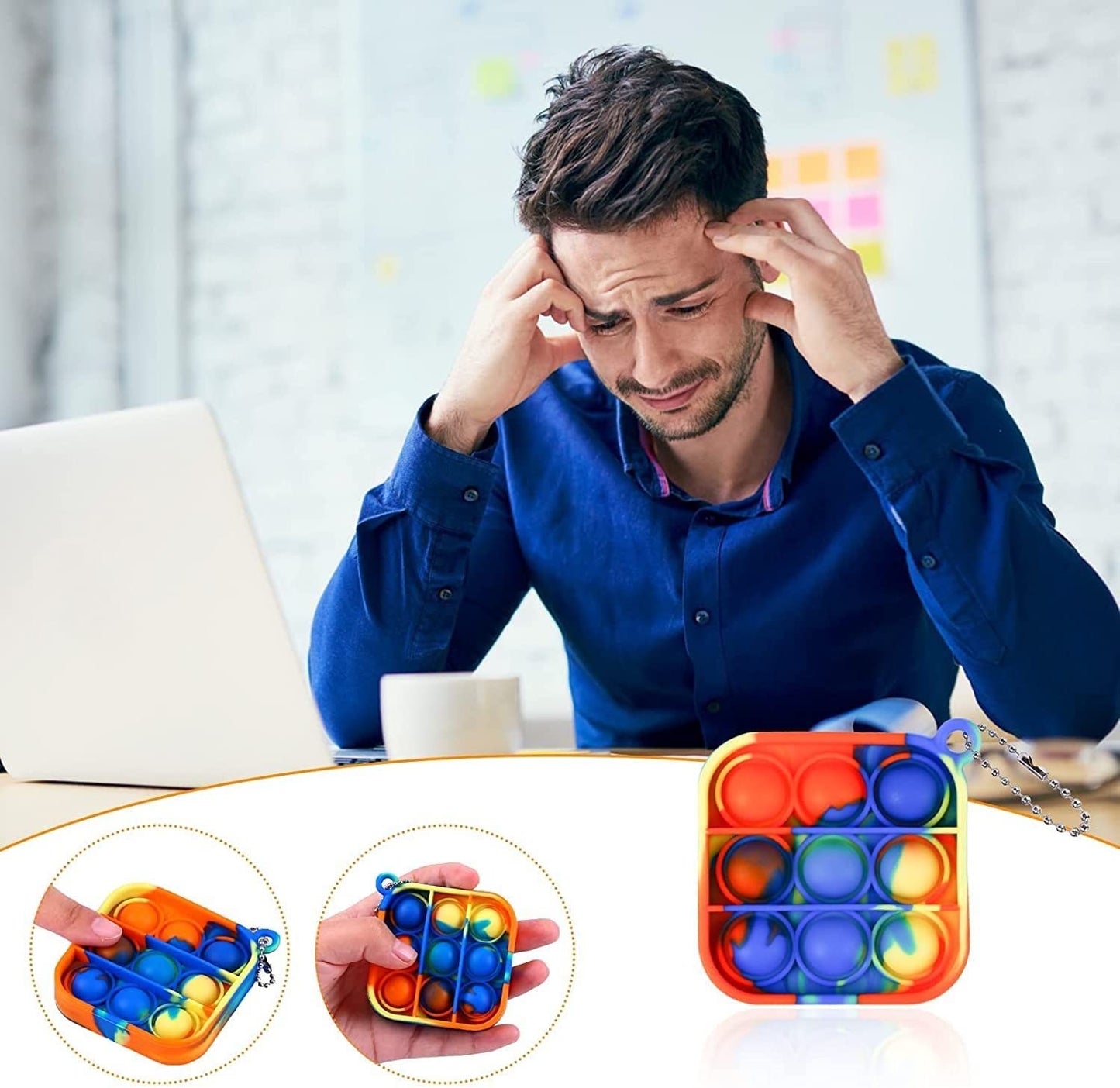 Kids Party Favors Fidget Toys Bulk 42 Pack Mini Pop Keychain Toys Bulk Packs Sensory Stress Toys Party Popper Toy Classroom Birt