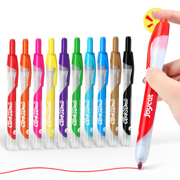 Joycat Click Washable Markers For Kids With Retractable Tips,10 Colors Markers Set,Retractable Markers For Toddlers Kids, Ideal Arts & Crafts Supplies,Coloring Markers,Holiday Gifts For Kids.
