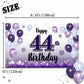 LASKYER Happy 44th Birthday Decorations,44th Purple Balloon Large Birthday Banner Backdrop Sign,44 Years Old Bday Party Supplies