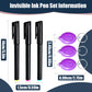 klumuke Invisible Ink Pens with UV Light, Magic Spy Pens with Mini UV LED Keychain Flashlights for Secret Messages, Disappearing