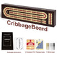 Cribbage Board Game Set, Premium Wooden Board With Magnetic Lock And Metal Pegs, 2 Playing Cards, And Large Storage - Travel-Fri