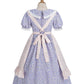 Nuoqi Colonial Costume Girls Prairie Pioneer Dress Laura Ingalls Wilder Costume with Apron Purple, 10-12