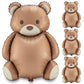 Simgoing 12 Pcs 21x35 Big Brown Bear Balloons Matte Cartoon Bear Foil Birthday Balloons for Home Decor Jungle Animal Farm Safa