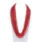 YAXINRUI 33 Inch 7 mm Metallic Red Bead Necklaces, 15pcs Mardi Gras Beads Bulk Round Beaded Necklaces Costume Necklace for Mardi