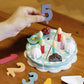 Wooden Birthday Cake Play Food Set Toys, Pretend Play Kids Tea Party Set For Little Girls Toddlers, Montessori Wooden Play Kitch