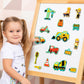 Construction Site Fridge Magnets For Toddlers, 50 Pcs Refrigerator Magnets For Kids, Create A Scene Magnetic Play Sticker Book Travel Game Educational Toys For Kids