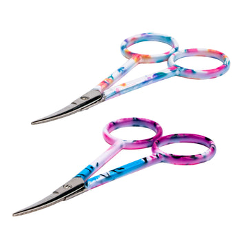 Singer 4 Inch Forged Embroidery Scissors With Curved Tip For Sewing, Cross-Stitching, Crafts,  More (White Floral  Pastel Print,