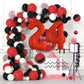 Hibilder 2Pcs Balloon Set Aluminum Foil, Red Number 3 & Mini Mouse Head, Birthday Party Decoration, Cartoon Theme, Unisex, Child