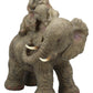 Ebros Wildlife Elephant Father And 2 Calves On Piggyback Playing Statue 10.5' Tall Resin Safari Elephants Family Figurine Sculpture Decor Gifts
