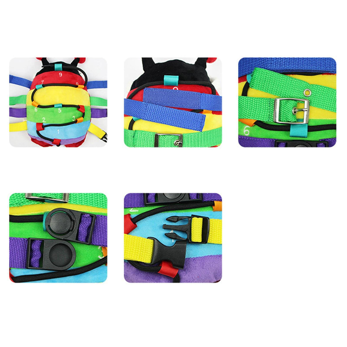 Merishopp Plush Sensory Buckle Development Cartoon For Infants Toddlers Kids Children Beetle| Baby Learning Toy | Infant Activit