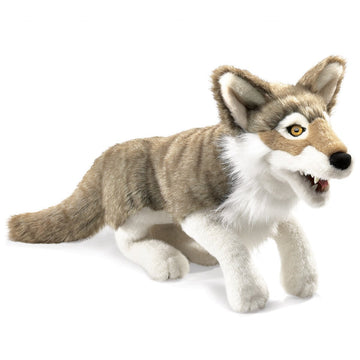 Folkmanis Gray Wolf Hand Puppet Gray/Black/White, 1 Ea