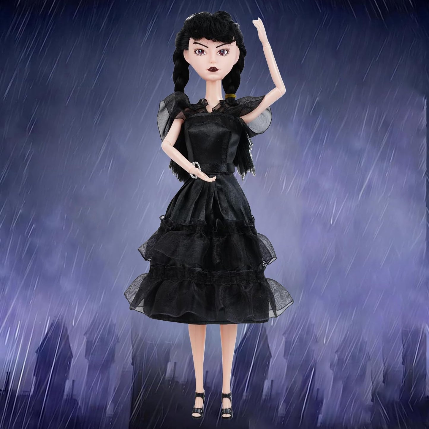 Ttsuimiless 11.5 Inch Dolls With Gift Box, Black Doll With Thing Hand, Black Dress, Black High Heels, Black Hair, Gift For Girls