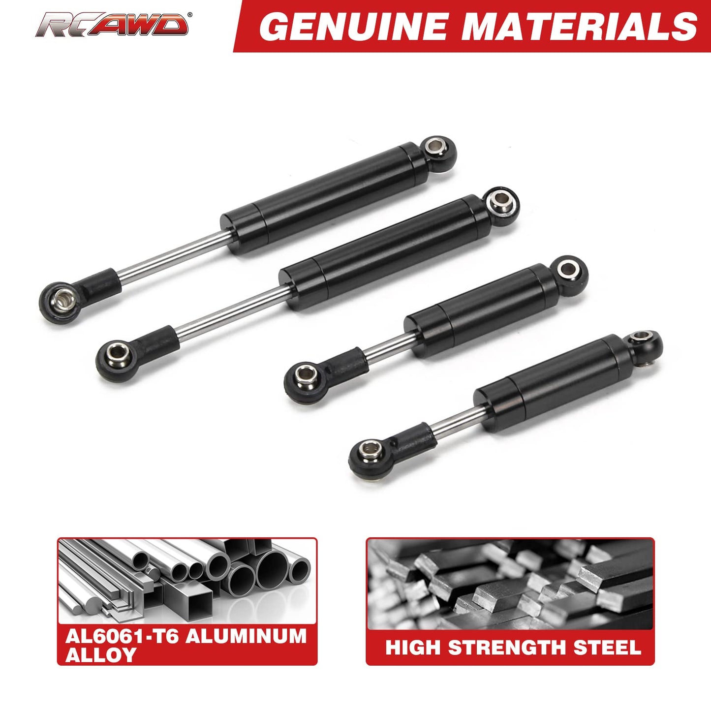 RCAWD for Yeti Jr. Can-Am Maverick Shock Absorber Upgrades, Front & Rear 60mm 90mm RC Shocks Parts #AX31488, for Axial 1/18#AXI9