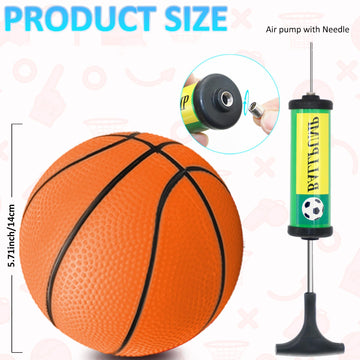 18 Pcs 5'' Mini Basketball Set With Pump, Pvc Small Basketball For Over The Door Hoop Games, Party Favors, Indoor Outdoor Play,