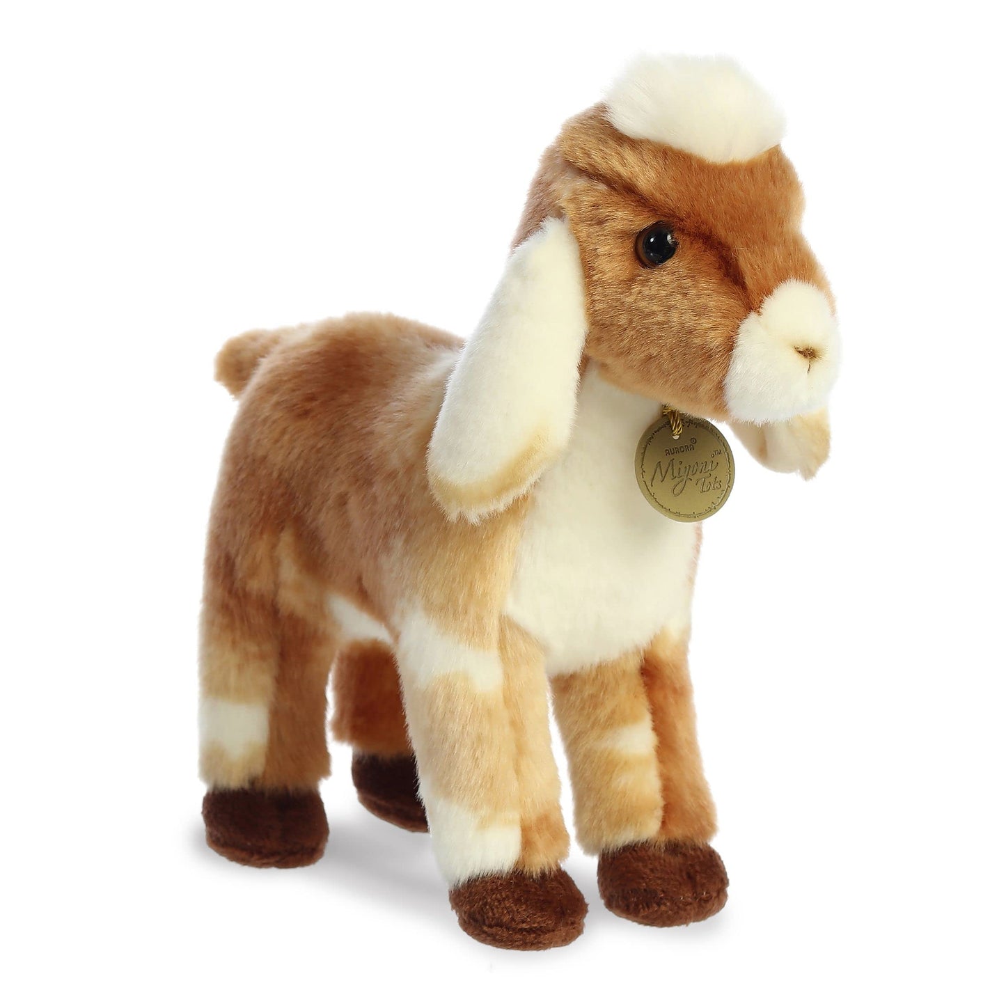 Aurora Adorable Miyoni Tots Nubian Goat Kid Stuffed Animal - Lifelike Detail - Cherished Companionship - Brown 11 Inches
