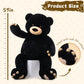 Tezituor 59In Big Teddy Bear Stuffed Animal, Giant Black Stuffed Bear For Baby Shower,Christmas,Valentine'S Day Or Birthday,5Ft