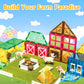 YZHDUXIU Magnetic Tiles Farm Animals for Toddlers Kids  Magnetic Blocks Building STEM Toys for 3+ Year Old Boys Girls Montessori Sensory Educational Magnet Tiles Stacking Toy