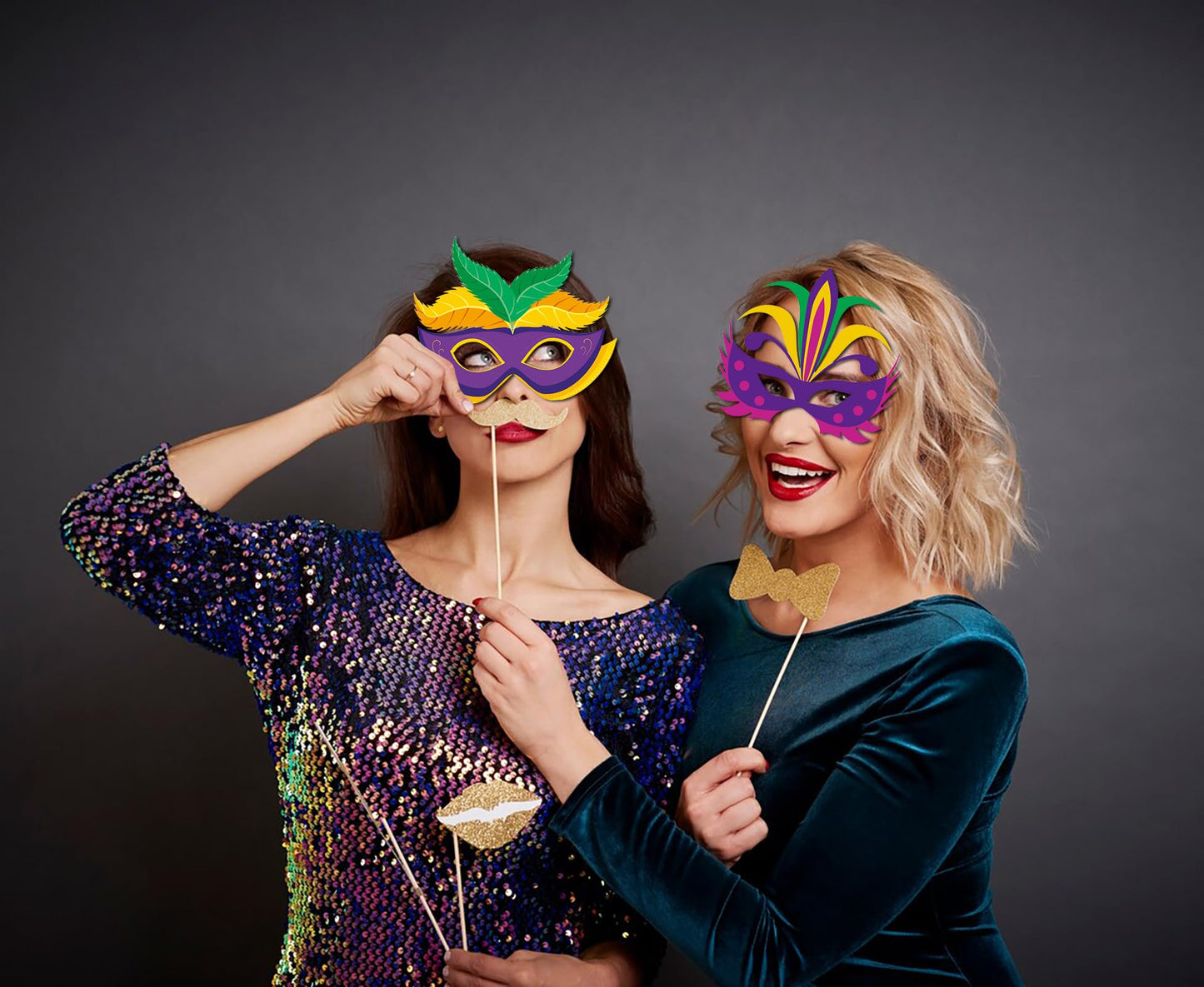 9 Pack Mardi Gras Paper Masks Carnival Parade Face Masks Colorful Cardboard Masks For Mardi Gras Costume Dress Up Accessories Ma