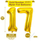 40 Inch Gold 17 Number Balloons Giant 17 Balloons Gold Birthday 17 Balloons 17Th Birthday Anniversary Party Decorations Supplies