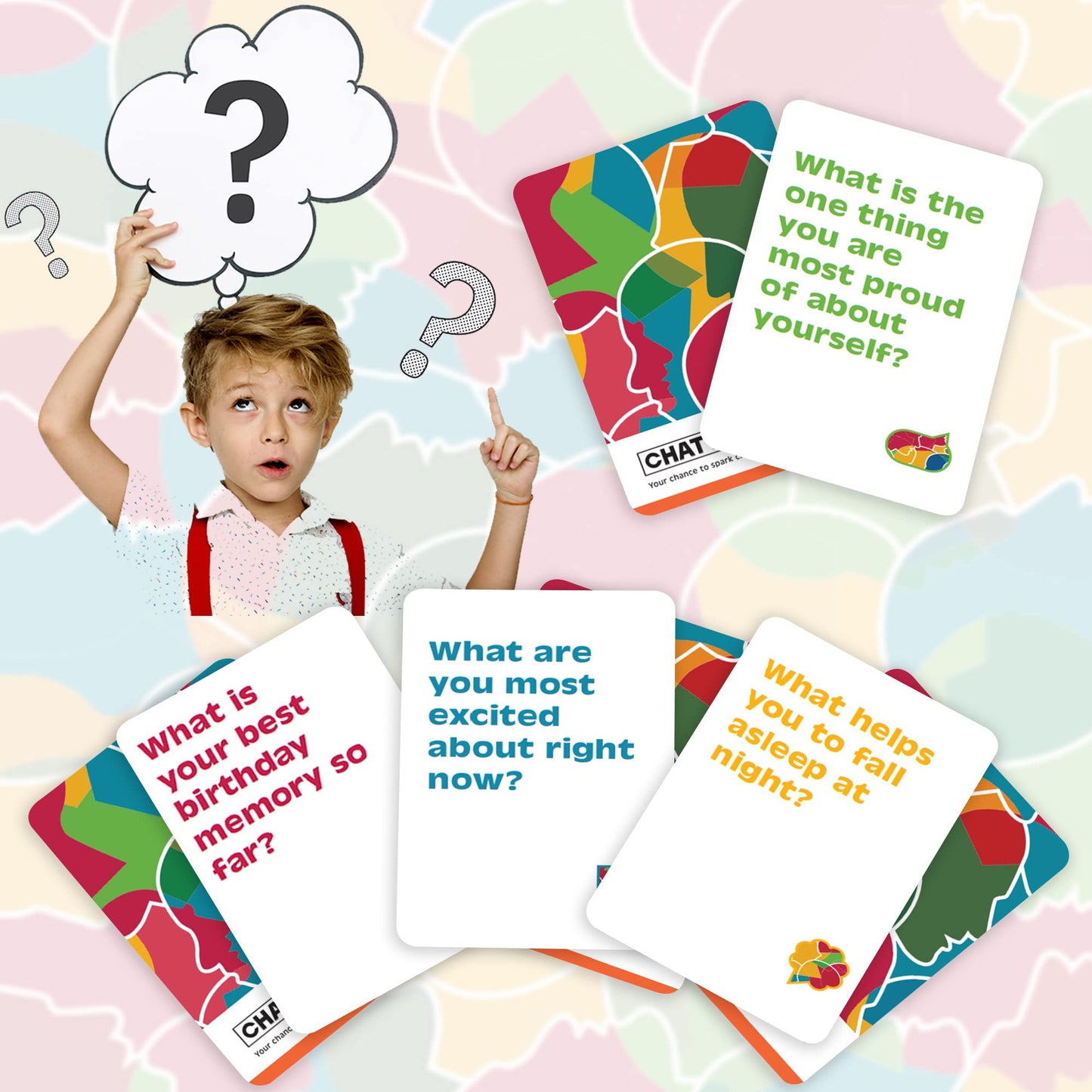 Chatterchance Kids: Conversation Card Game Gift For Family Fun Activities Or Car Travel Road Trip Games For Children - 80 Thought Provoking Question Deck Of Cards Learning Social Skills Therapy