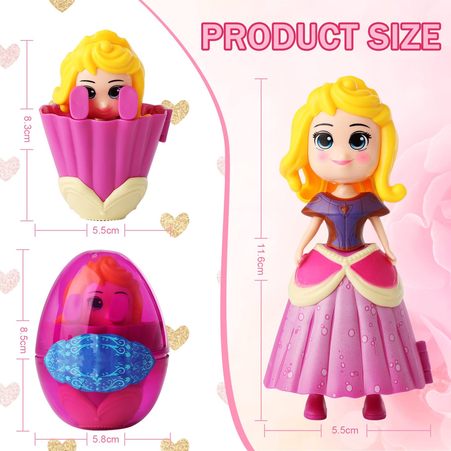 xutengy 4 Pack Christmas Stocking Stuffers Gifts Jumbo Princess Eggs
