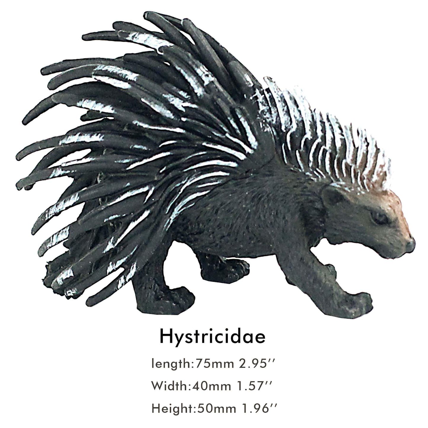 Funshowcase African Jungle Animals Hystricidae Toy Figure Realistic Plastic Figurine Height 2.4-Inch