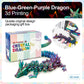 Meet Gladness 30 In 3D Printed Dragon, 30Inch Dragon,3D Dragon Toy,Large Dragon Present,Ariculated Crystal Dragon(Blue Green Pur
