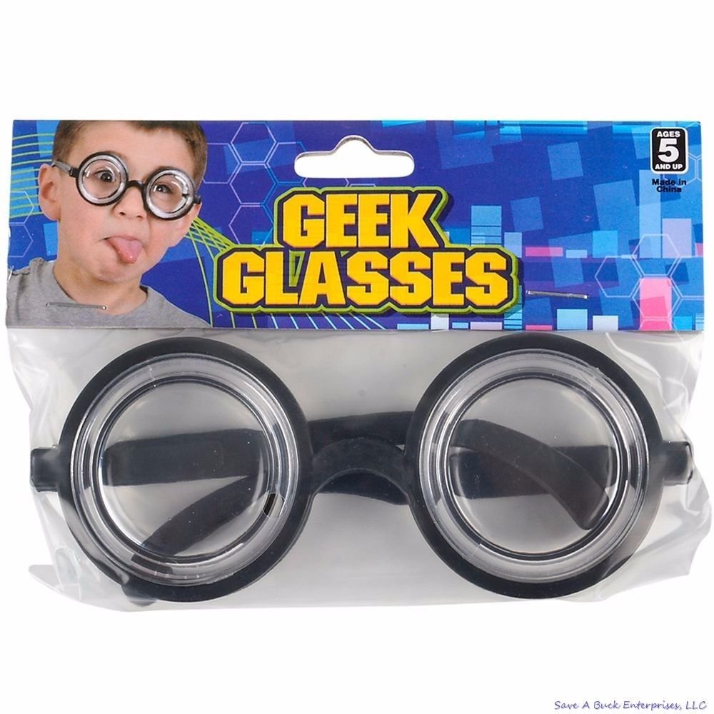 Rhode Island Novelty Round Bubbles Goggles - Black Plastic Bug Eyes Specs for Costume