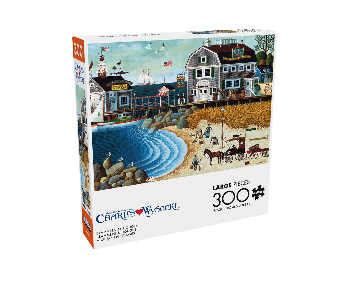 Buffalo Games - Charles Wysocki - Clammers At Hodges - 300 Piece Jigsaw Puzzle For Adults Challenging Puzzle Perfect For Game Nights - Finished Size Is 21.25 X 15.00