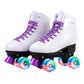 Skate Gear Extra Support Quad Roller Skates For Kids And Adults (Purple W Led, Women'S 6 / Youth 5 / Men'S 5)