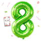 Smlpuame 40 Inch Number Balloon 0-9 Green Large Number 8 Balloons,Digital Balloons For Birthday Party Celebration Decorations Su