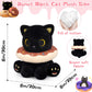 Hagusahuo Black Cat Plush Toy, 8" Cute Stuffed Animal, Polyester, Chocolate Black, Kawaii Gift for Kids & Adults