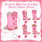 Memorywuu 12 Set Western Cowgirl Boots Flower Boxes Centerpiece Boot Shape Gift Boxes Party Decoration Vase Centerpieces for Tab