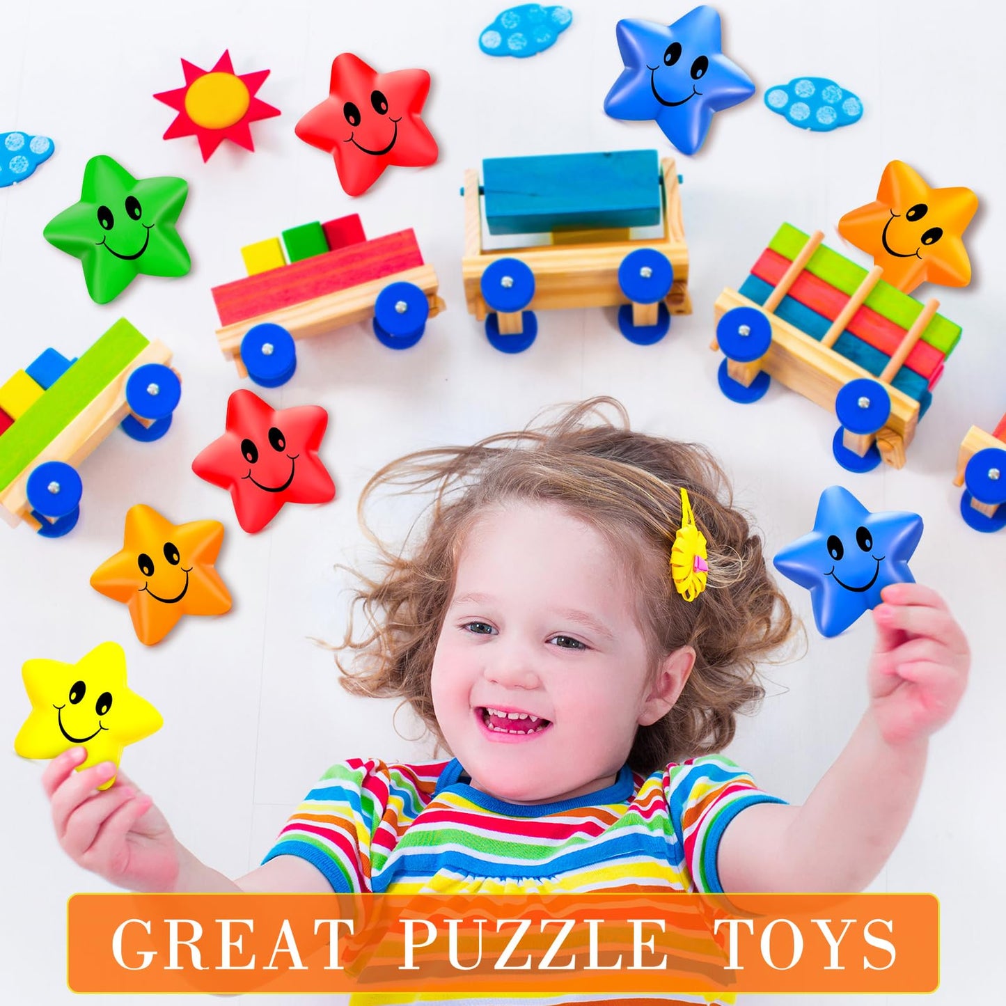 Civaner 90 Pcs Star Smile Face Stress Balls Mini Foam Funny Face Toys Relief Star Smile Balls for School Carnival Reward Student Prizes Party Favor Toy  5 Colors