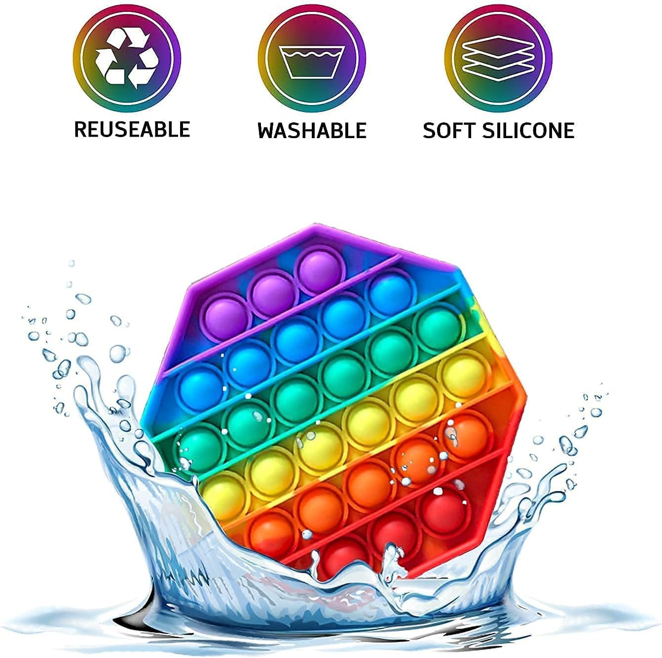 36Pcs 5In Random Pop Bubble Fidget Sensory Toys, Pop Toy Bulk For Party Favor, Classroom Student Prizes Easter Basket Goodie Bag