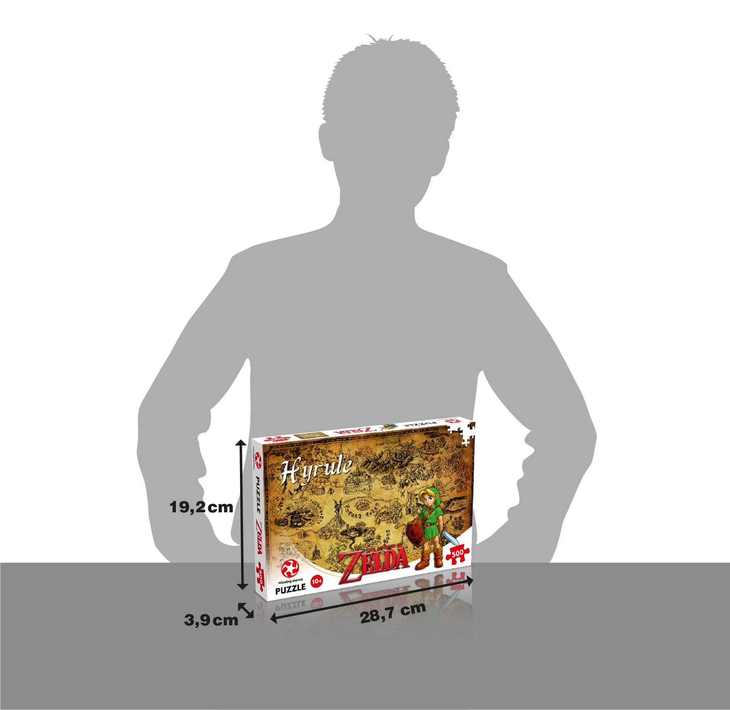 Winning Moves Legend of Zelda 500 Piece Jigsaw Puzzle, Multicolor Cardboard, Model 29490, Perfect Gift for Ages 10+